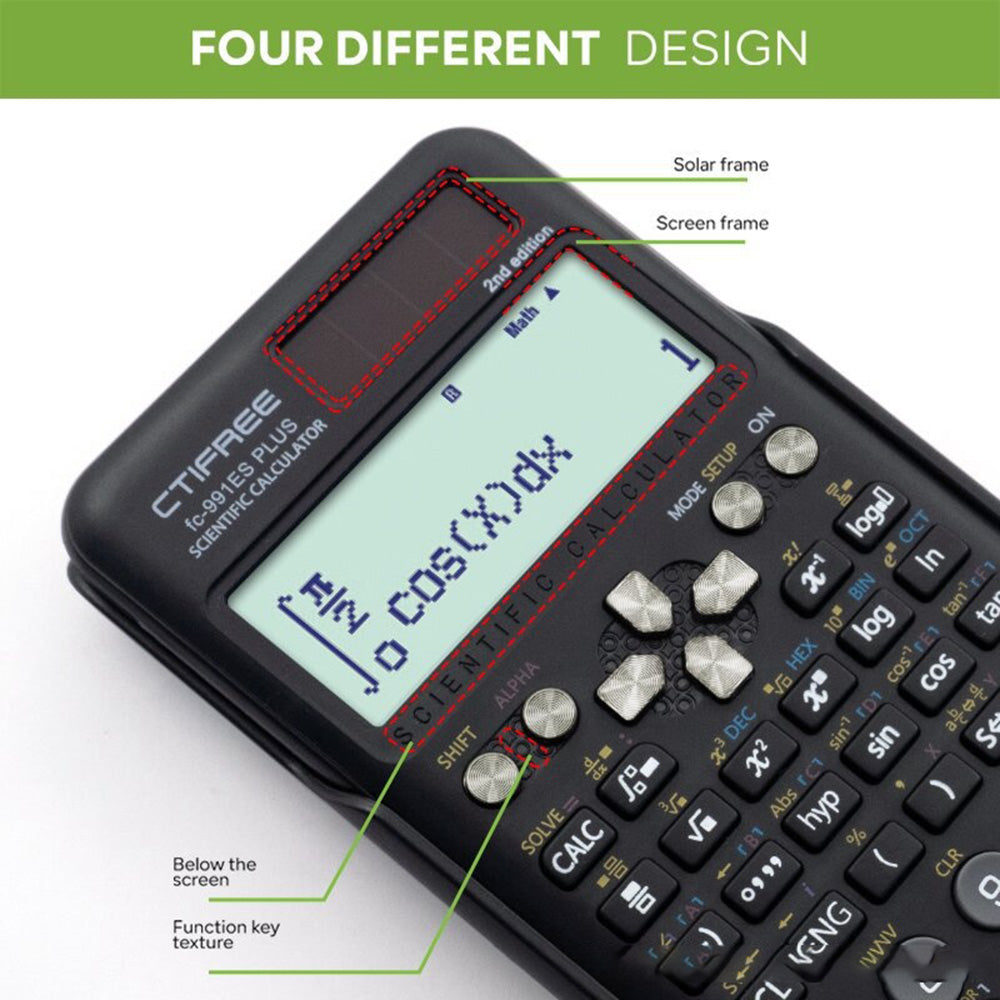 CTIFREE Scientific Calculator 417 Functions for Students / Professionals Digital Display Matrix Complex Equation Solver