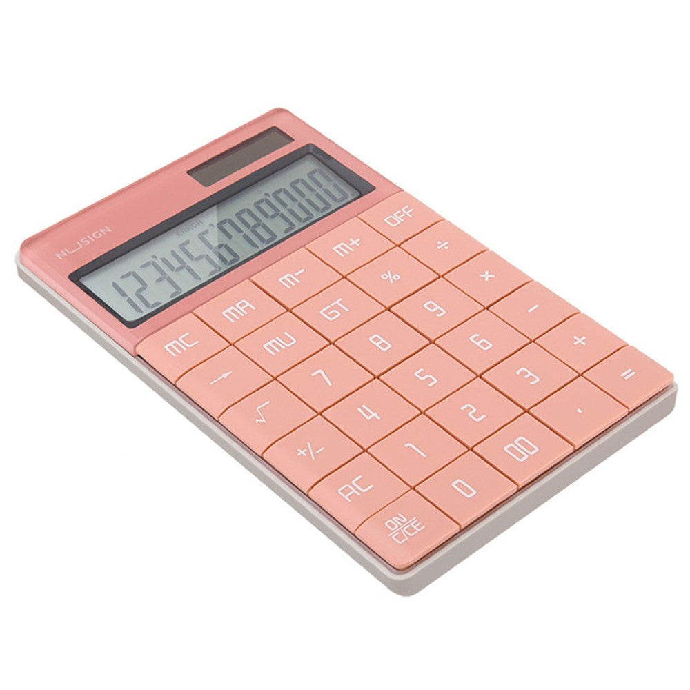 DELI Nusign NS041 Desktop Calculator 12 Bits Large Button Dual Power Calculator for Business / Office / School