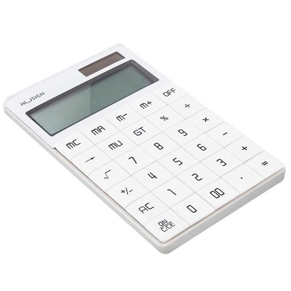 DELI Nusign NS041 Desktop Calculator 12 Bits Large Button Dual Power Calculator for Business / Office / School
