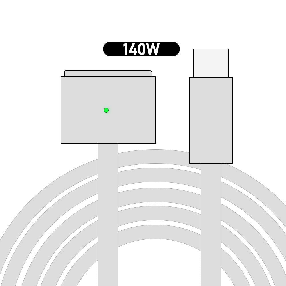 D038 2m USB-C to Compatible with MagSafe 3 Charging Cable 140W PD Fast Charging Cord for MacBook Pro 14  /  16 Inch  /  Air M2  /  M3