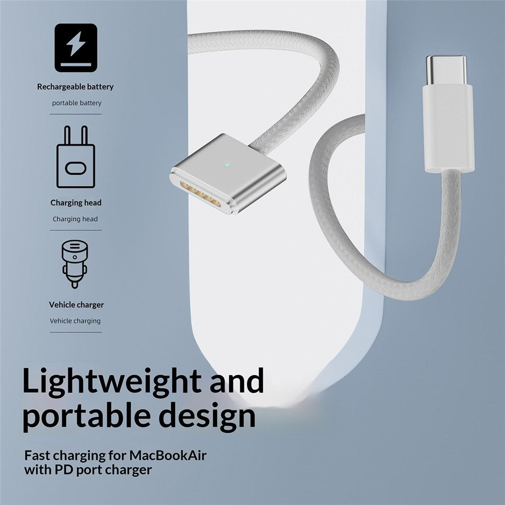 D038 2m USB-C to Compatible with MagSafe 3 Charging Cable 140W PD Fast Charging Cord for MacBook Pro 14  /  16 Inch  /  Air M2  /  M3