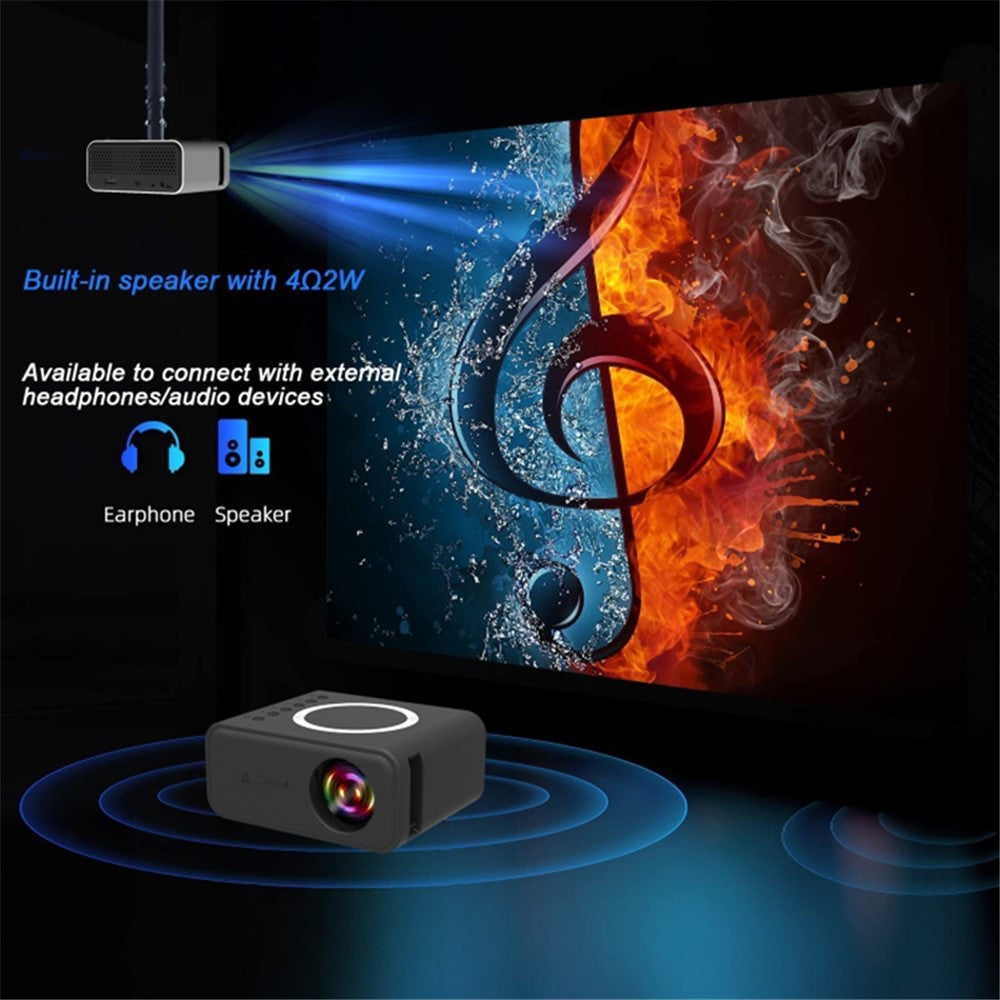 T300S 320x240 24ANSI Lumens LCD Projector Home Theater Mini Projector Support Wired / Wireless Sync Screen