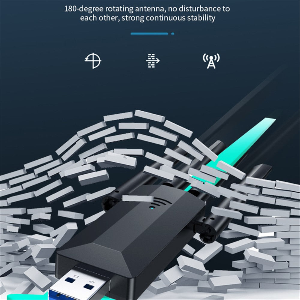 A07 Dual-Band WLAN-Adapter USB 3.0: 1200 Mbps, 4 Antennen, treiberlos