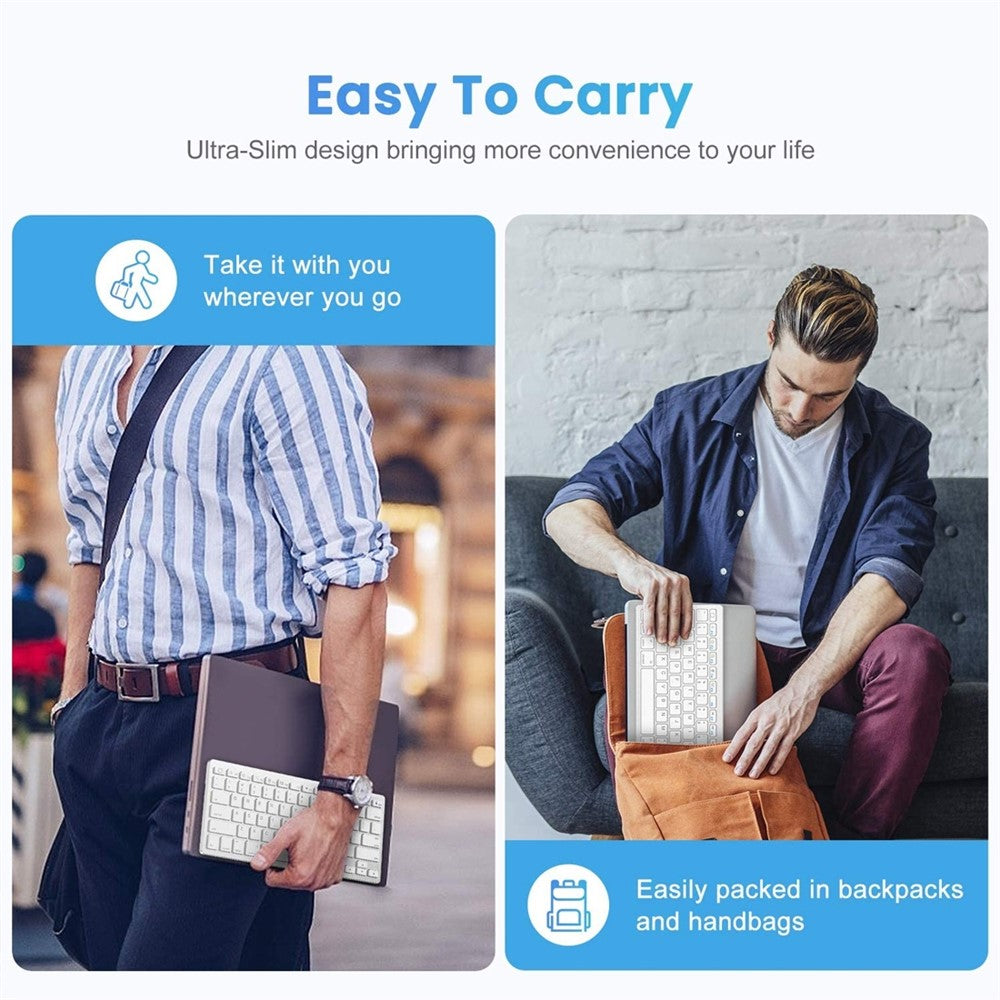 Ultra-Slim Wireless Bluetooth-compatible Keyboard (Russian Language) for Android Windows iOS