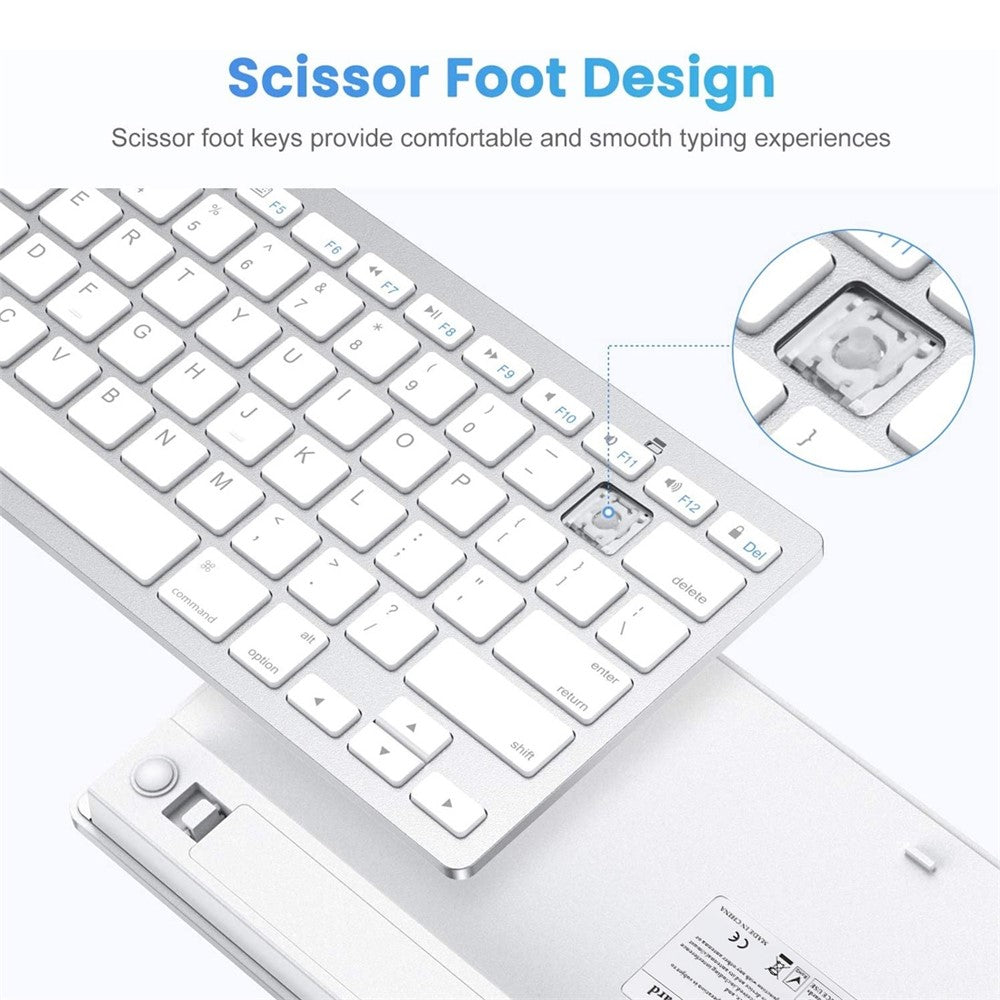 Ultra-Slim Wireless Bluetooth-compatible Keyboard (Russian Language) for Android Windows iOS