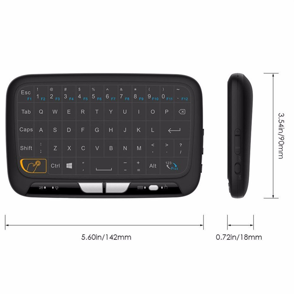 H18 2.4G Mini Wireless Virtual keyboard with QWERTY Touch Pad for Smart TVs/PS3/Set-Top Boxes