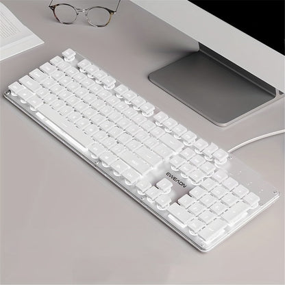 EWEADN GX710 Stylish Home Office Computer Laptop Keyboard USB Wired Mute Backlit Keyboard