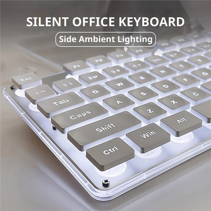 EWEADN GX710 Stylish Home Office Computer Laptop Keyboard USB Wired Mute Backlit Keyboard
