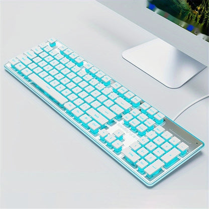 EWEADN GX710 Stylish Home Office Computer Laptop Keyboard USB Wired Mute Backlit Keyboard