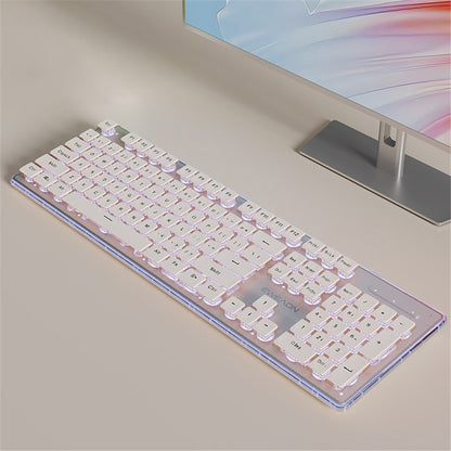 EWEADN V3 Home Office Computer Laptop Mute Keyboard USB Wired Backlit Keyboard