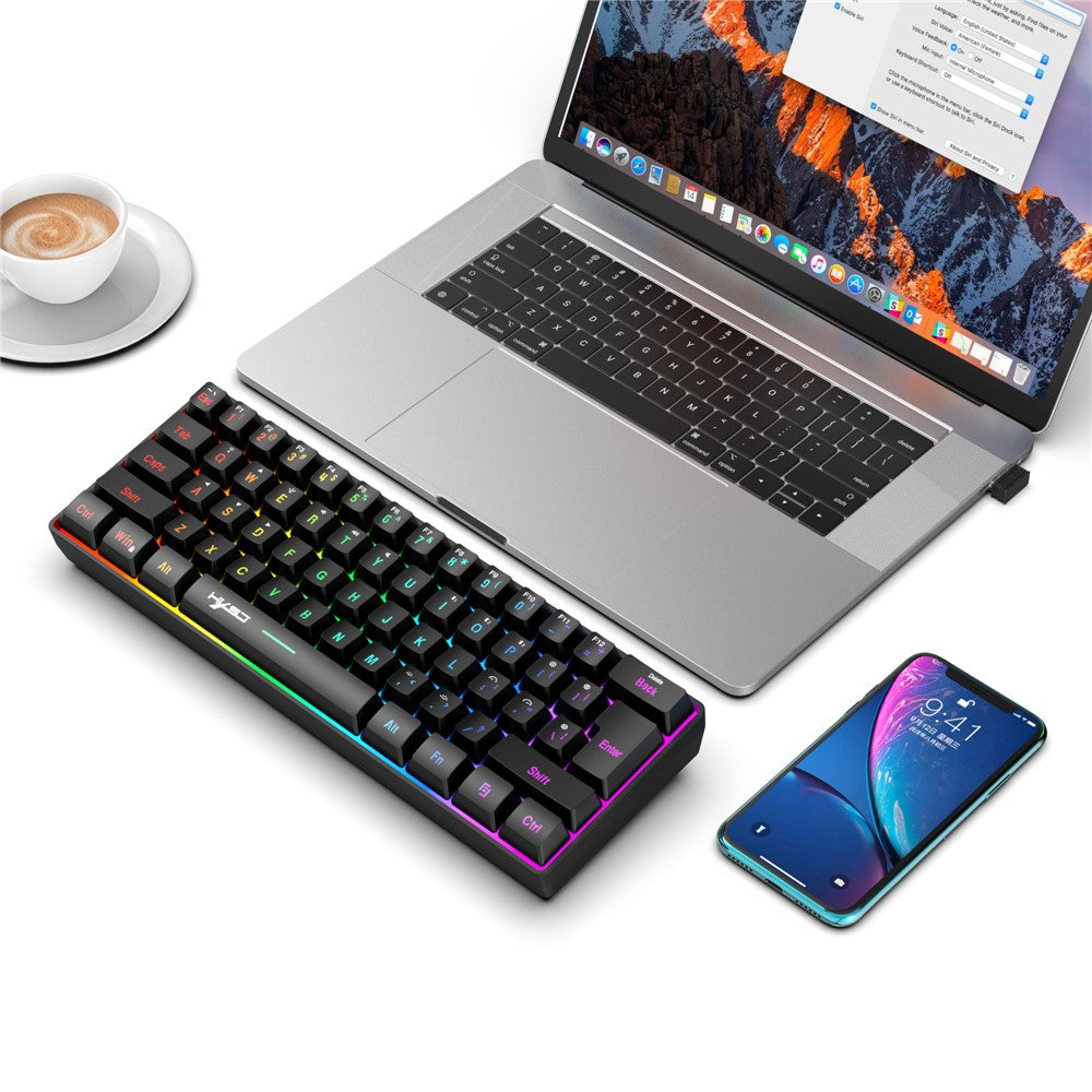 HXSJ L500 61 Keys Gaming Keyboard 2.4G / Bluetooth-compatible / Wired Triple Mode Membrane Keyboard with RGB Backlit