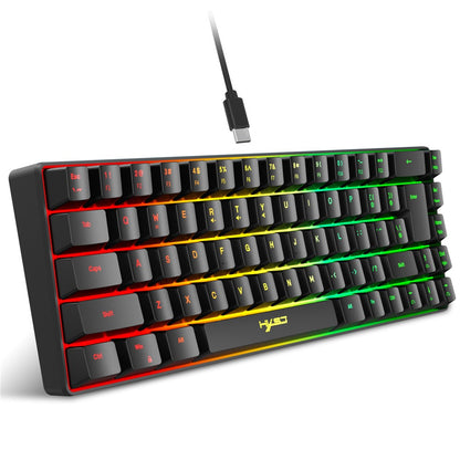 HXSJ V200 68 Keys USB Wired Membrane Keyboard with RGB Backlit Gaming Keyboard