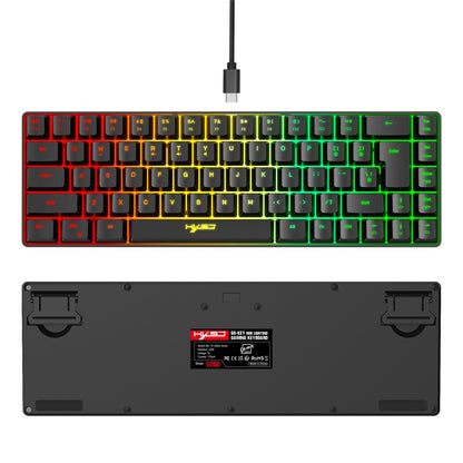HXSJ V200 68 Keys USB Wired Membrane Keyboard with RGB Backlit Gaming Keyboard