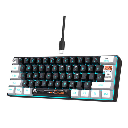 HXSJ V700 61 Keys Wired Keyboard with RGB Backlit for PC / Laptop Multimedia Control Gaming Keyboard