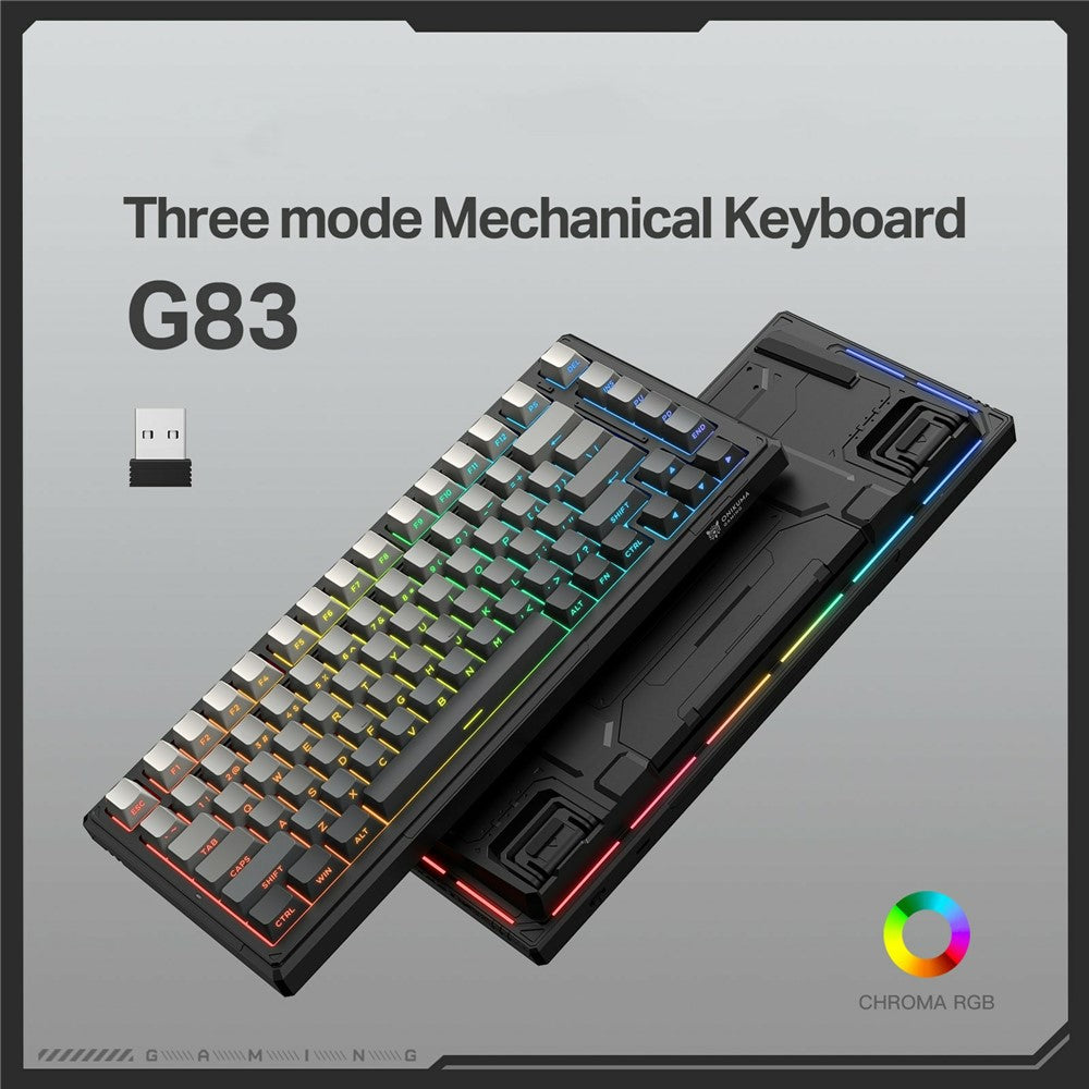 ONIKUMA G83 2.4G Wireless / Bluetooth-compatible / Wired 3 Modes 82-Key Mechanical Keyboard Hot Swappable Gaming Keyboard