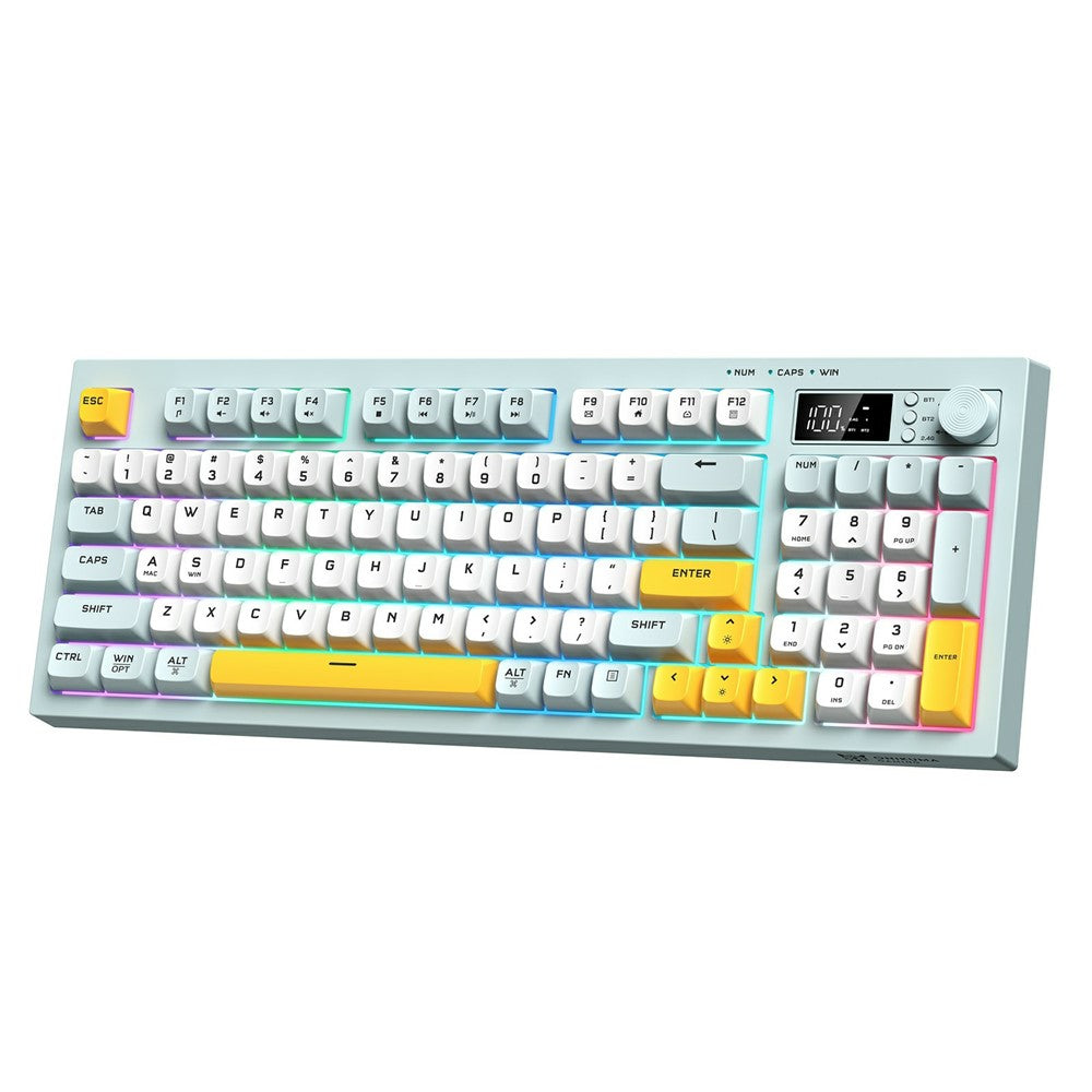 ONIKUMA G80 Gaming Keyboard 2.4G Wireless / Bluetooth-compatible / Wired Membrane Keys 3 Modes Keyboard with RGB Backlit