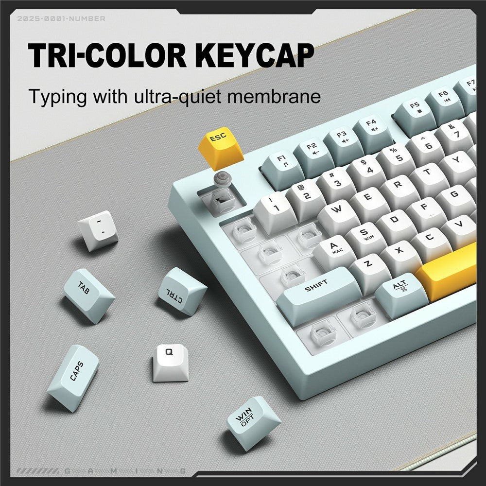 ONIKUMA G80 Gaming Keyboard 2.4G Wireless / Bluetooth-compatible / Wired Membrane Keys 3 Modes Keyboard with RGB Backlit