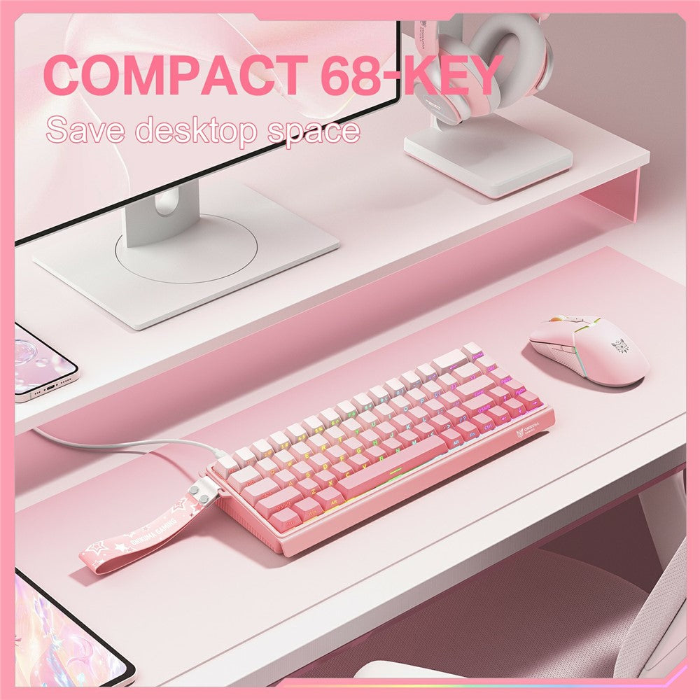 ONIKUMA G69 68 Keys Hot Swappable Keyboard for Mac / Windows / Android Magnetic Axis Gaming Keyboard with RGB Light