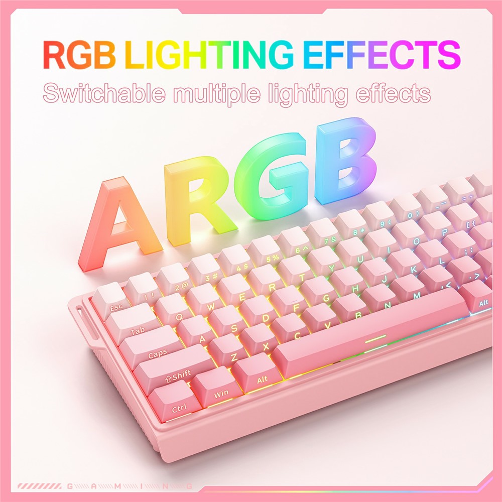 ONIKUMA G69 68 Keys Hot Swappable Keyboard for Mac / Windows / Android Magnetic Axis Gaming Keyboard with RGB Light