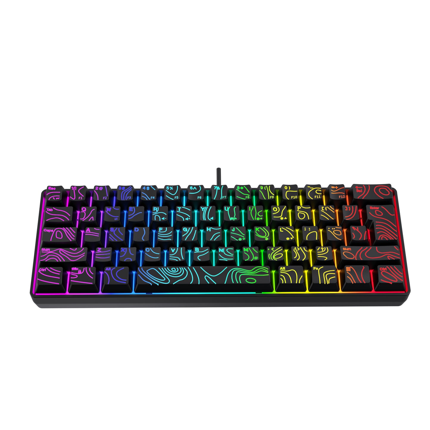 Y-FRUITFUL K401 61 Keys Gaming Keyboard with RGB Light 1.8m Wired Mechanical Keyboard for PC / Laptop