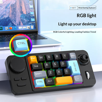 19-Key Hot-Swappable Mechanical Gaming Keyboard Wired Keyboard with RGB Backlit