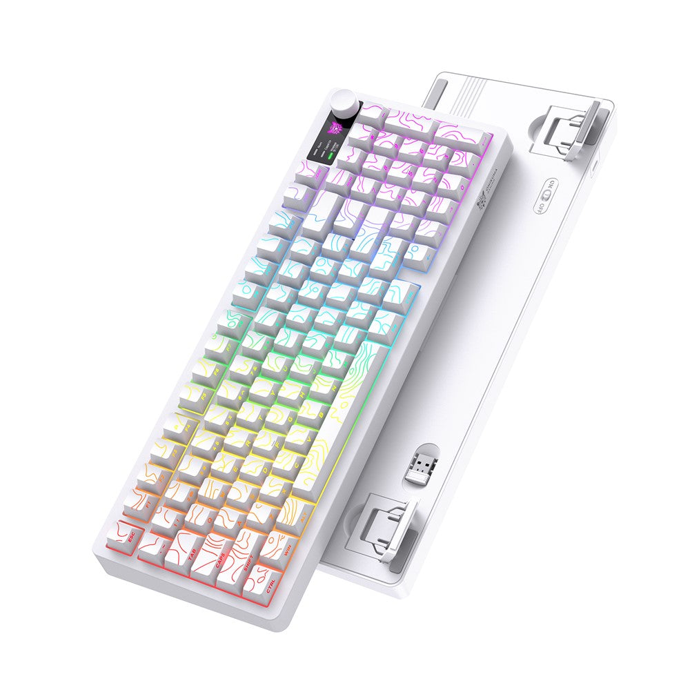 ONIKUMA MT902 95-Key Wireless 2.4GHz USB-C Tri-mode Mechanical Gaming Keyboard RGB Backlit with Knob
