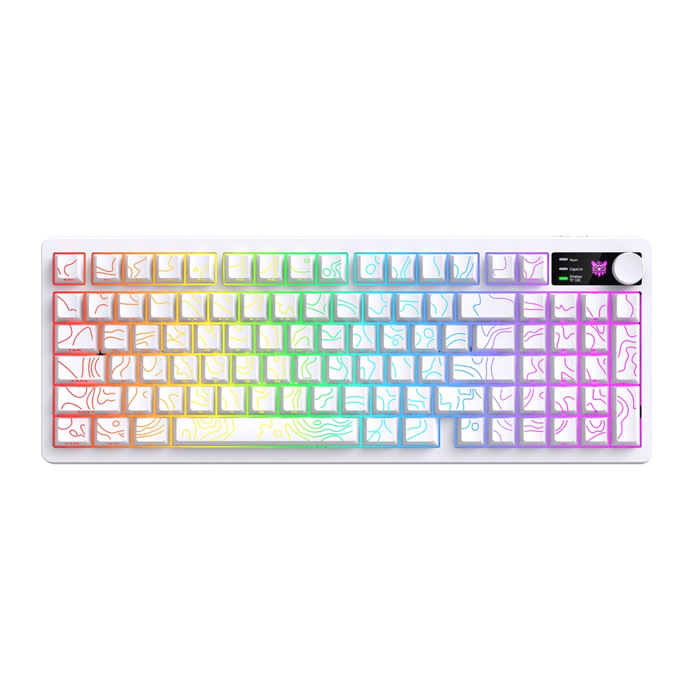 ONIKUMA MT902 95-Key Wireless 2.4GHz USB-C Tri-mode Mechanical Gaming Keyboard RGB Backlit with Knob