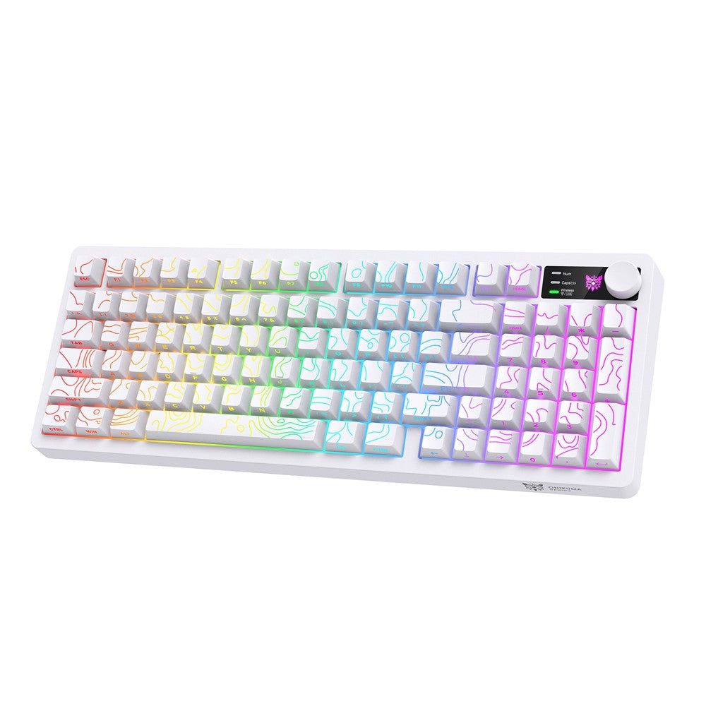 ONIKUMA MT902 95-Key Wireless 2.4GHz USB-C Tri-mode Mechanical Gaming Keyboard RGB Backlit with Knob