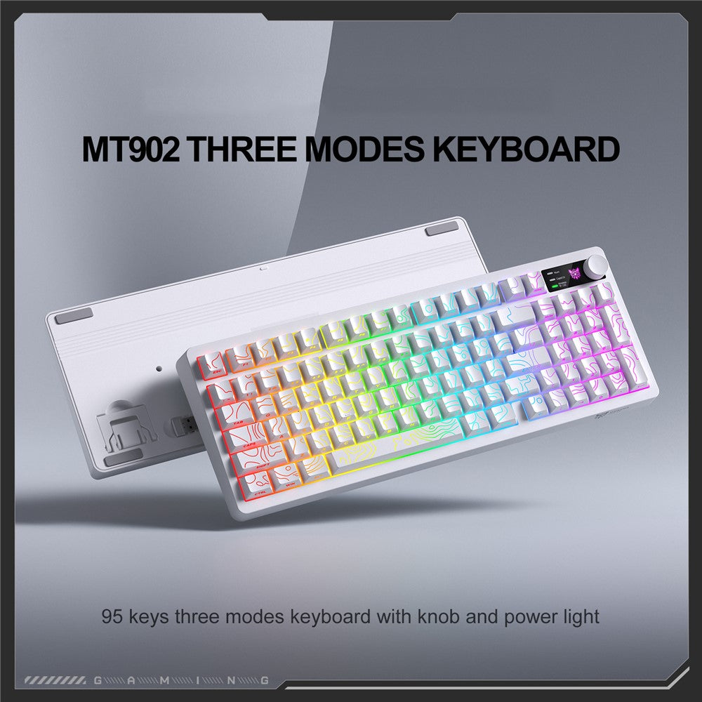 ONIKUMA MT902 95-Key Wireless 2.4GHz USB-C Tri-mode Mechanical Gaming Keyboard RGB Backlit with Knob