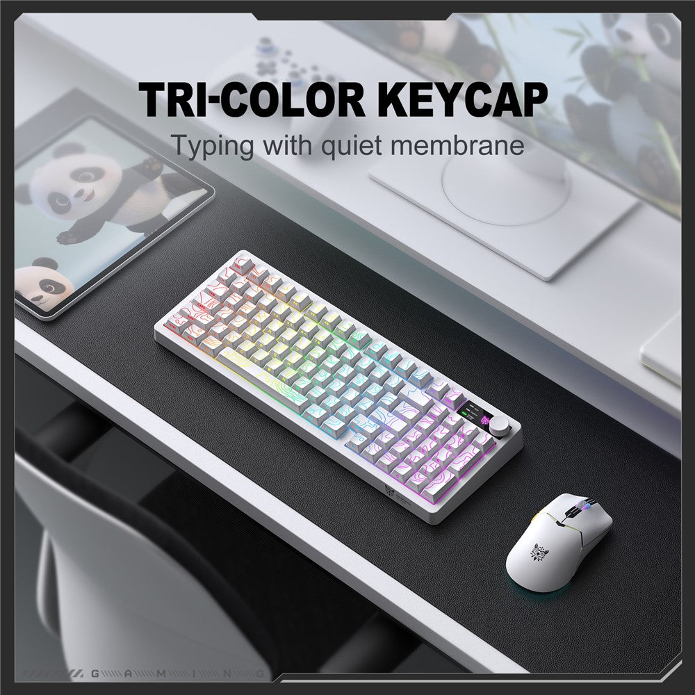ONIKUMA MT902 95-Key Wireless 2.4GHz USB-C Tri-mode Mechanical Gaming Keyboard RGB Backlit with Knob