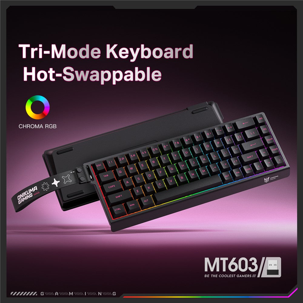 ONIKUMA MT603 68 Keys Mechanical Keyboard Three Modes 2.4GHz Wireless Gaming Keyboard