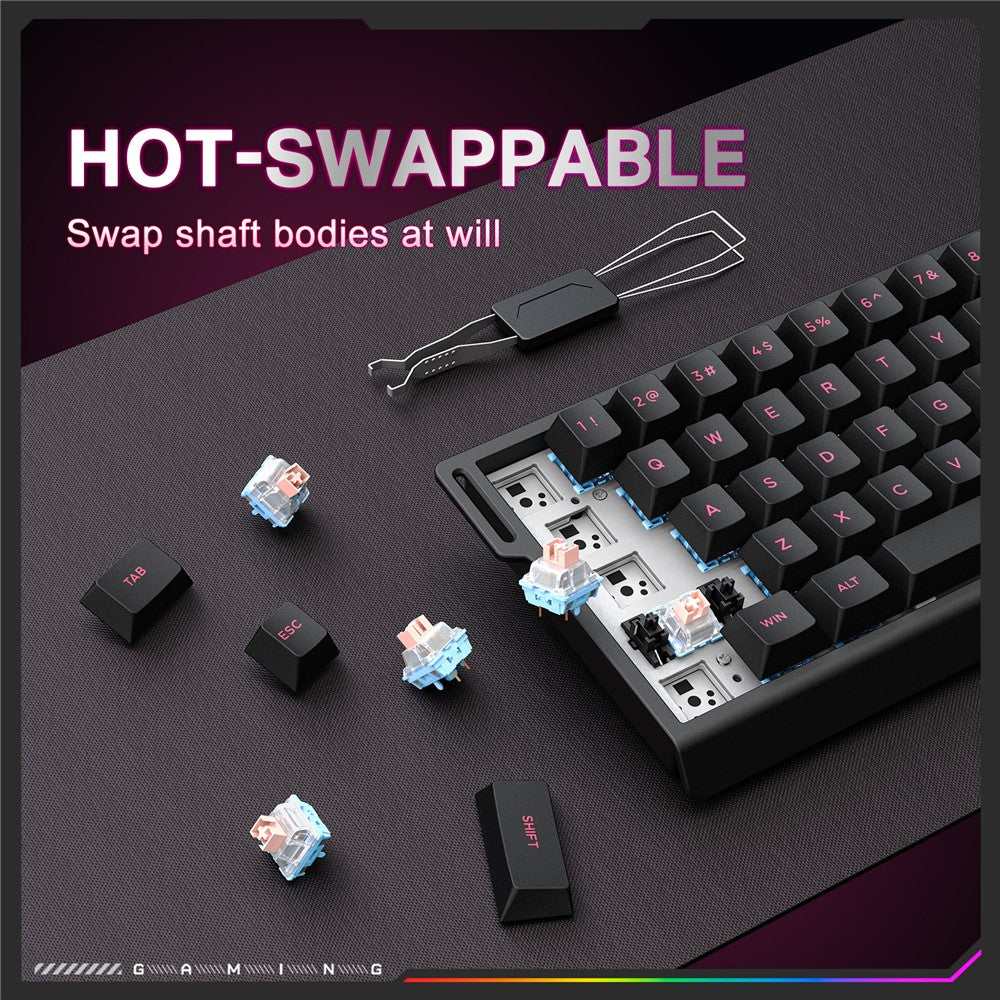 ONIKUMA MT603 68 Keys Mechanical Keyboard Three Modes 2.4GHz Wireless Gaming Keyboard