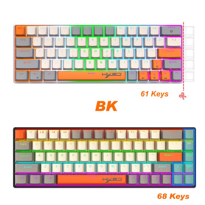 HXSJ K88 Gaming Keyboard 68 Keys Mechanical Wired Keyboard with LED Backlit