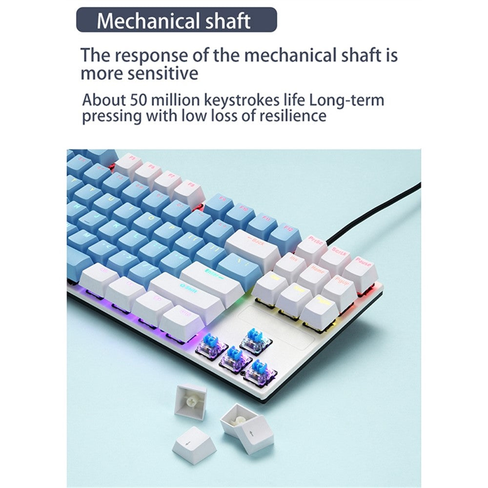 IBLANCOD K87 87-Key Conflict-Free Mechanical Keyboard with Colorful Backlit for Home/Office/Gaming