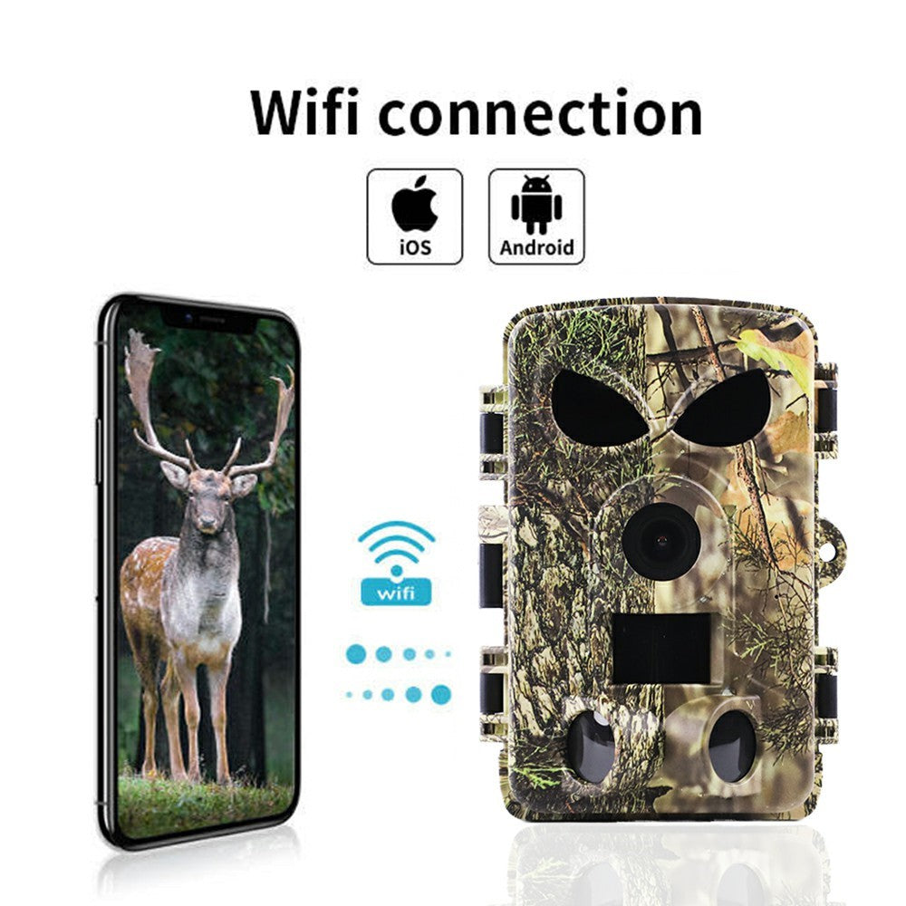 PR8000 Outdoor Hunting 8K WiFi Trail Camera 60MP Ultra HD Night Vision Wildlife Scouting Pocket Cam