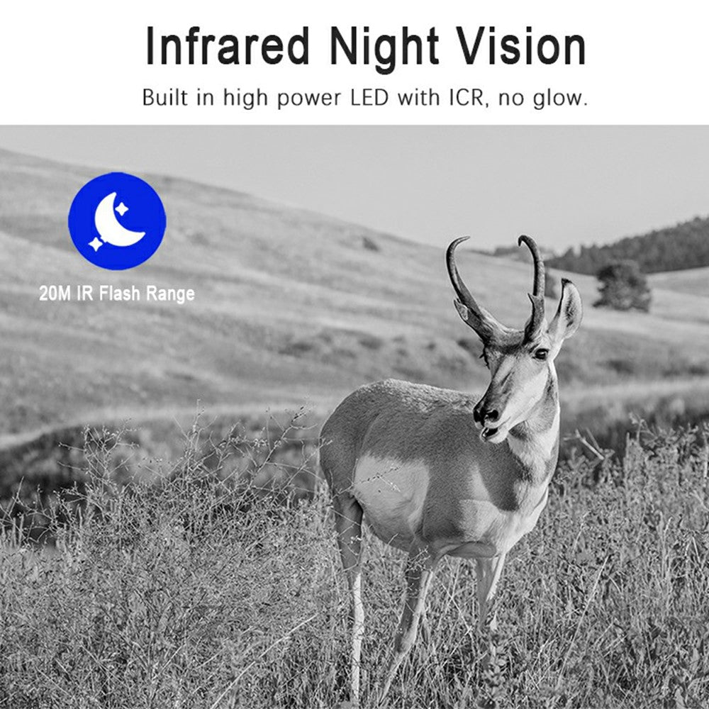 H2 Wildlife Surveillance Hunting Camera 4G Remote Monitoring Outdoor Wireless Trail Cam (European Version)