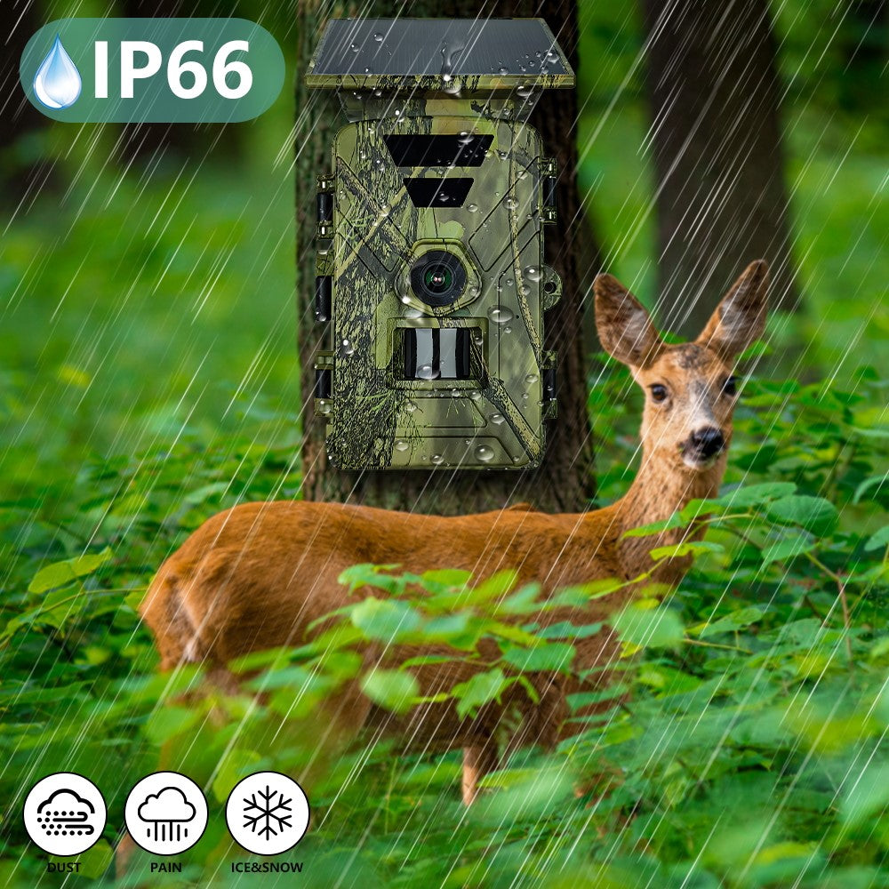 PR903W Solar Powered Outdoor Hunting Camera 8K 60MP WiFi Infrared Night Vision Trail Camera