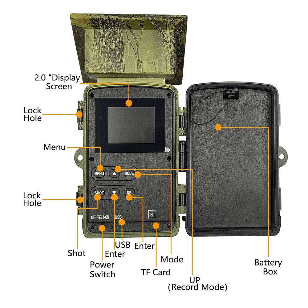 PR903W Solar Powered Outdoor Hunting Camera 8K 60MP WiFi Infrared Night Vision Trail Camera