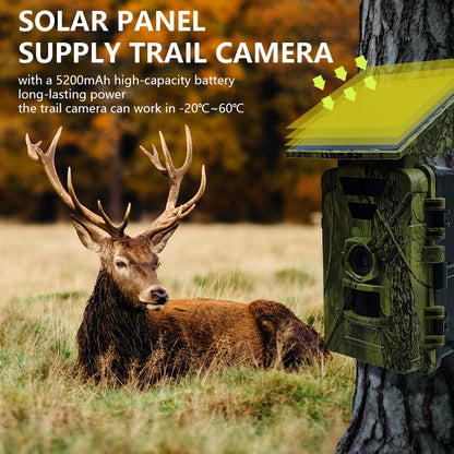 PR903W Solar Powered Outdoor Hunting Camera 8K 60MP WiFi Infrared Night Vision Trail Camera