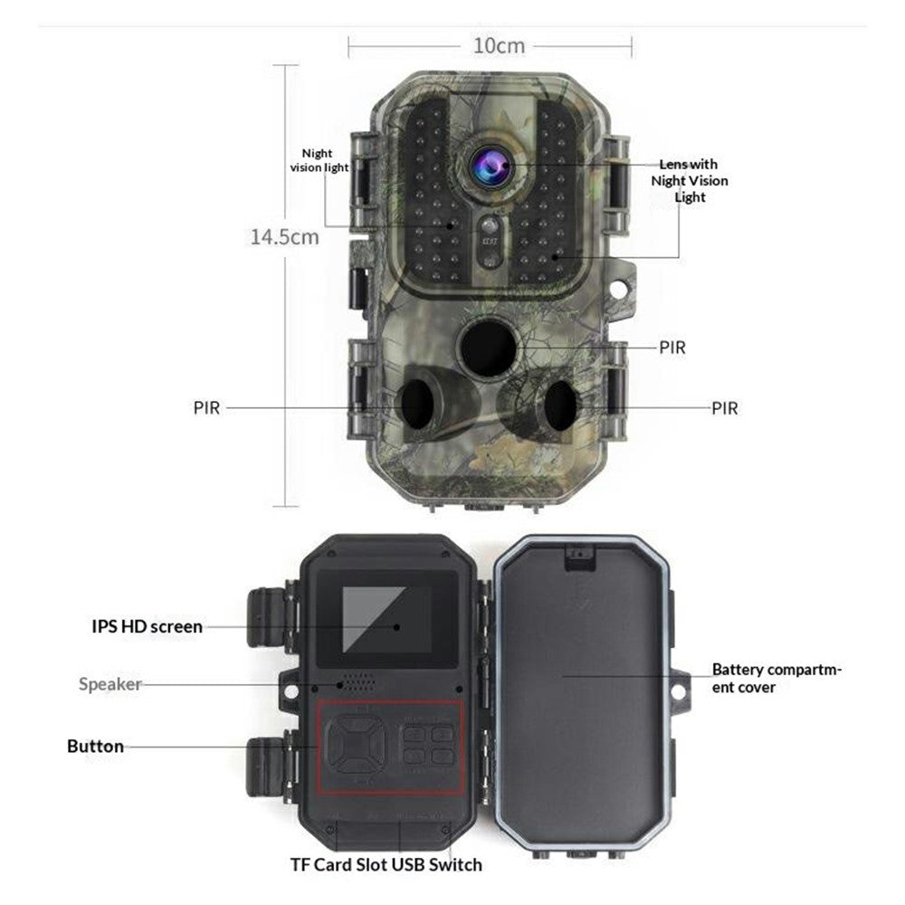 DL002 Infrared Trail Camera HD Night Vision Waterproof Wildlife Monitoring Wide Angle Hunting Camera