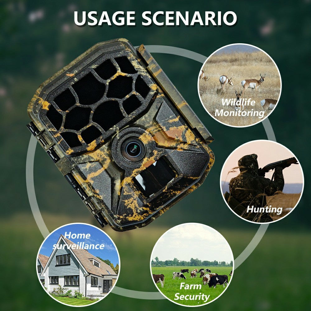 H1W 8K 60MP Trail Camera Solar Panel WiFi Bluetooth-compatible Infrared Hunting Camera with Night Vision for Wildlife Scouting