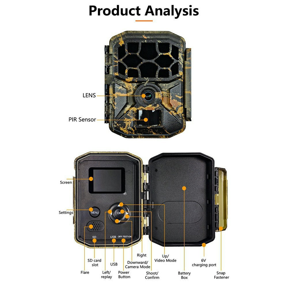 H1W 8K 60MP Trail Camera Solar Panel WiFi Bluetooth-compatible Infrared Hunting Camera with Night Vision for Wildlife Scouting