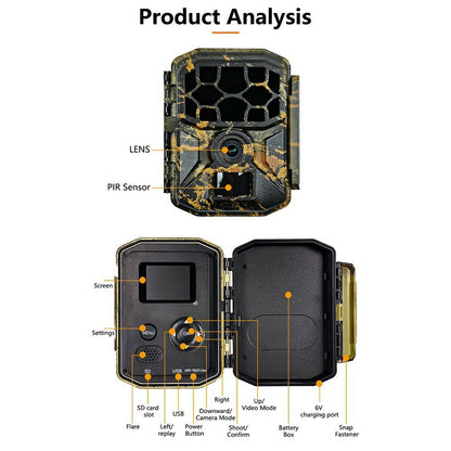 H1W 8K 60MP Trail Camera Solar Panel WiFi Bluetooth-compatible Infrared Hunting Camera with Night Vision for Wildlife Scouting