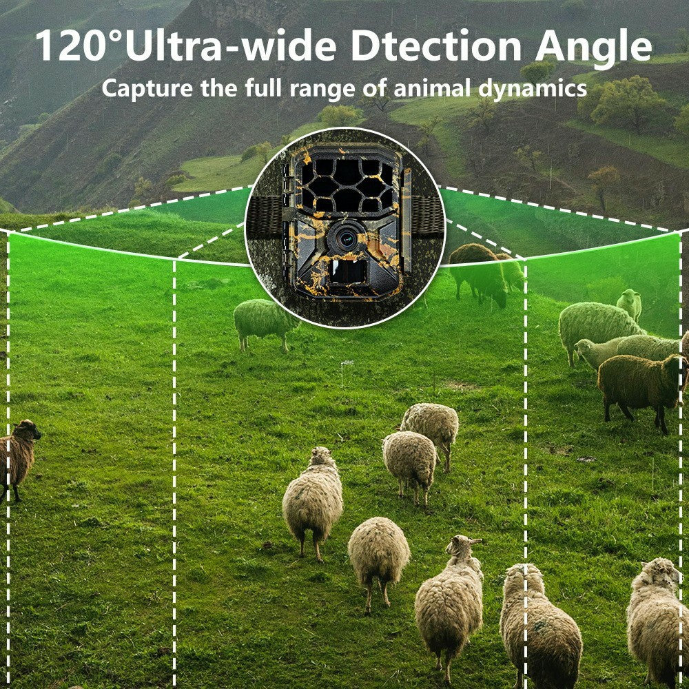 H1W 8K 60MP Trail Camera Solar Panel WiFi Bluetooth-compatible Infrared Hunting Camera with Night Vision for Wildlife Scouting