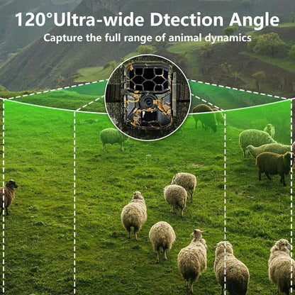 H1W 8K 60MP Trail Camera Solar Panel WiFi Bluetooth-compatible Infrared Hunting Camera with Night Vision for Wildlife Scouting