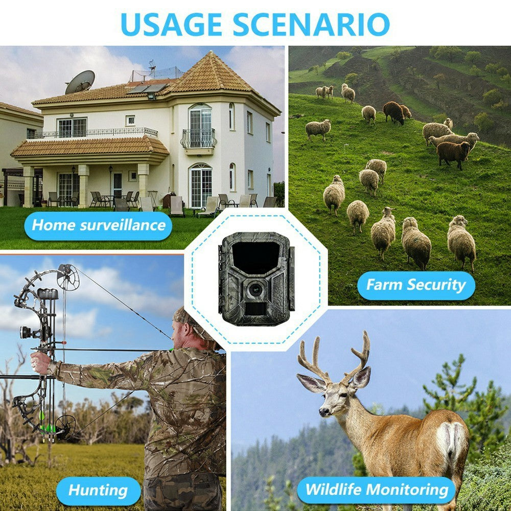 H2W 8K 60MP Trail Camera Solar Panel WiFi Bluetooth-compatible Infrared Hunting Camera with Night Vision for Wildlife Scouting
