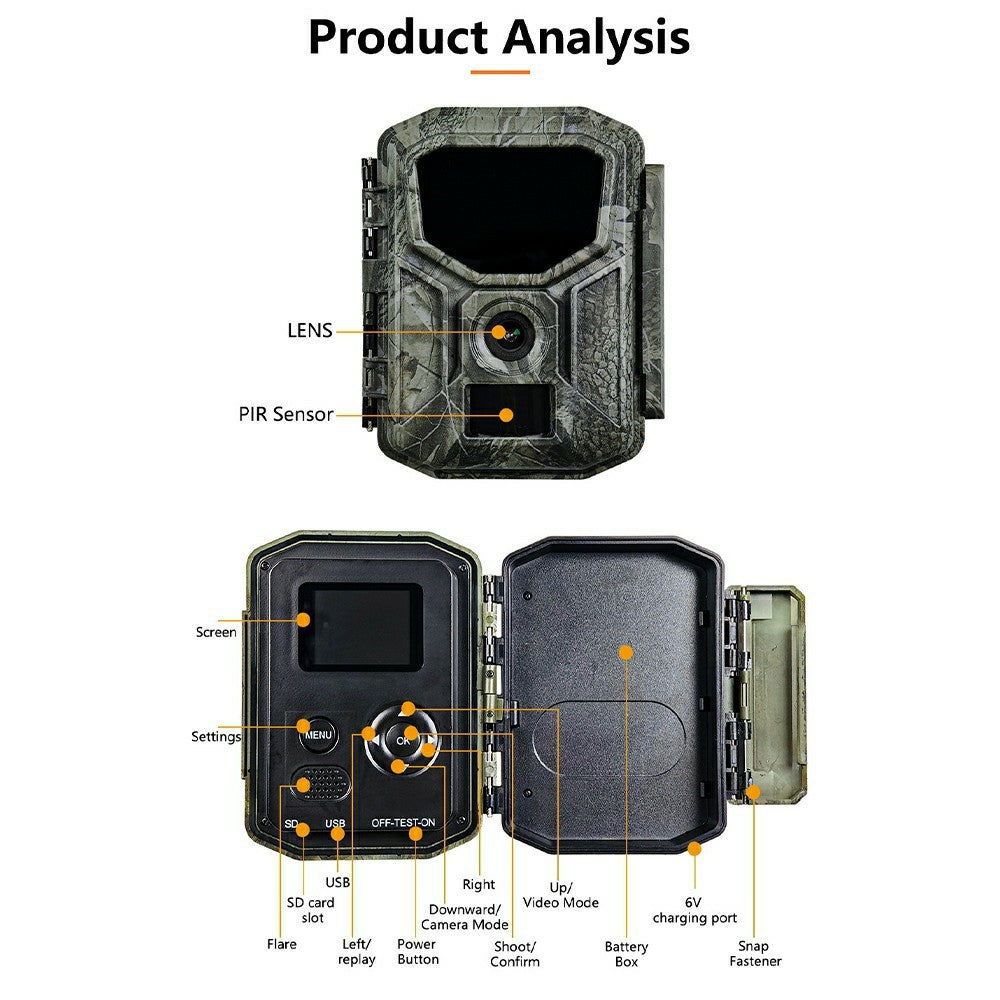 H2W 8K 60MP Trail Camera Solar Panel WiFi Bluetooth-compatible Infrared Hunting Camera with Night Vision for Wildlife Scouting