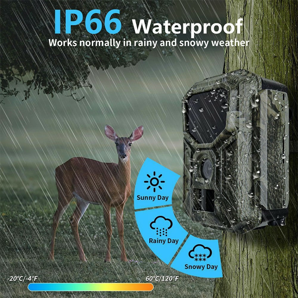 H2W 8K 60MP Trail Camera Solar Panel WiFi Bluetooth-compatible Infrared Hunting Camera with Night Vision for Wildlife Scouting