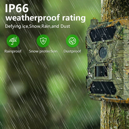 PR902LTE 4G 8K 60MP Trail Camera IP66 Waterproof Night Vision PIR Motion Detection Hunting Camera for Wildlife Scouting