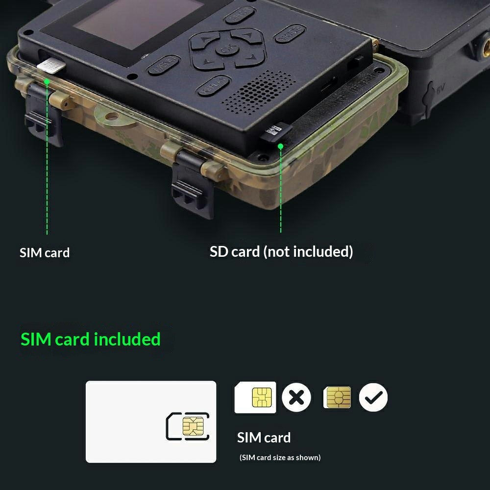 PR801LTE 8K Trail Camera 4G LTE 60MP PIR Motion Detection Night Vision IP66 Waterproof Hunting Camera for Scouting Wildlife Security